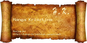 Hanga Krisztina névjegykártya